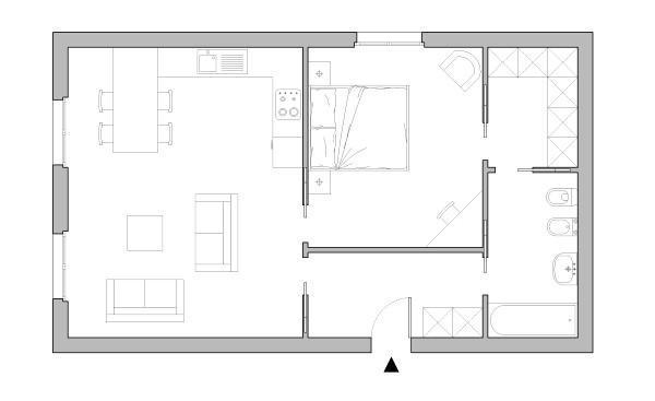 progetto bagno con due porte